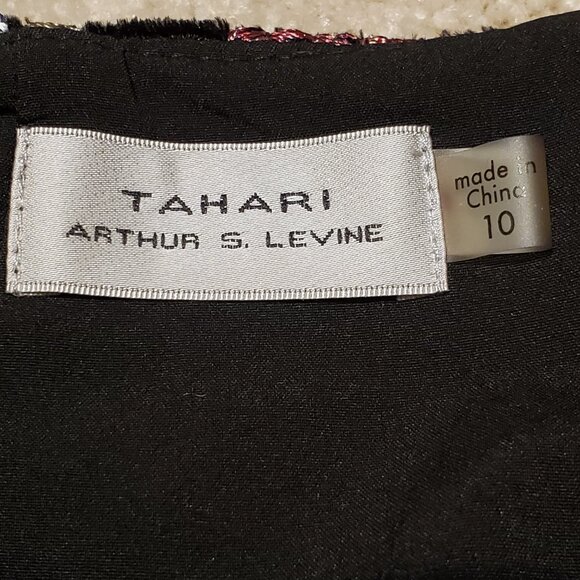 NWT Tahari Black Velvet Sequin Embroidered Knee Length Skirt Sz 10 Ornate Dressy - Picture 10 of 13